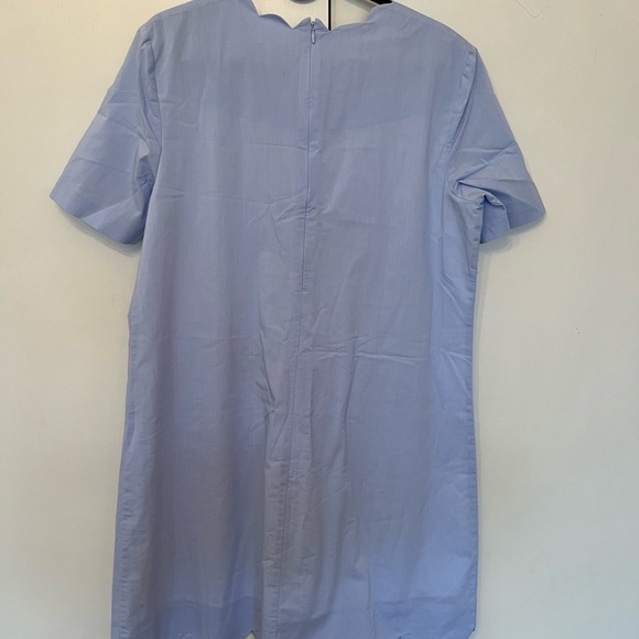 Halogen light blue cotton scallop dress size M - Picture 4 of 4